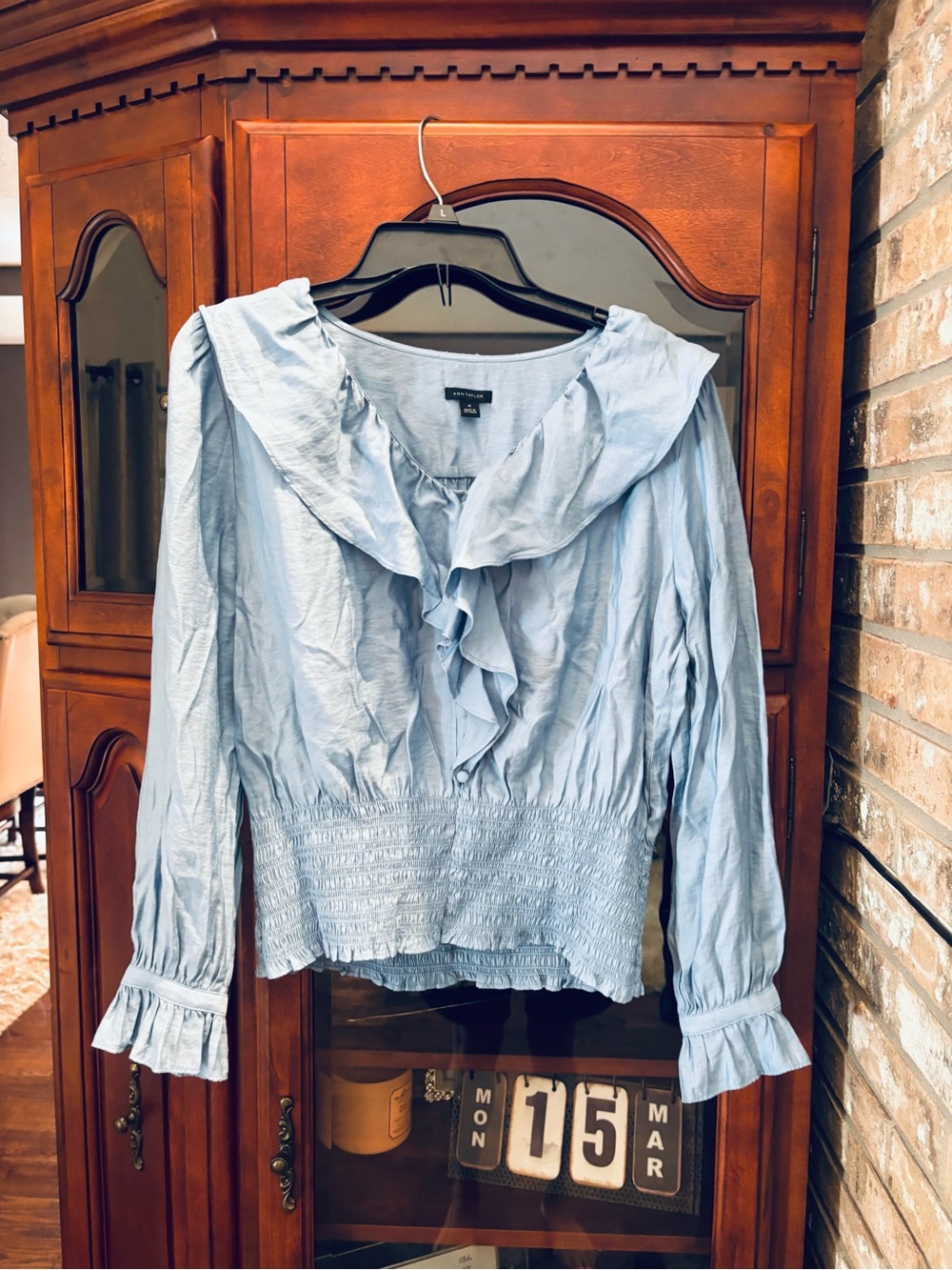 Light Blue Ruffled Blouse